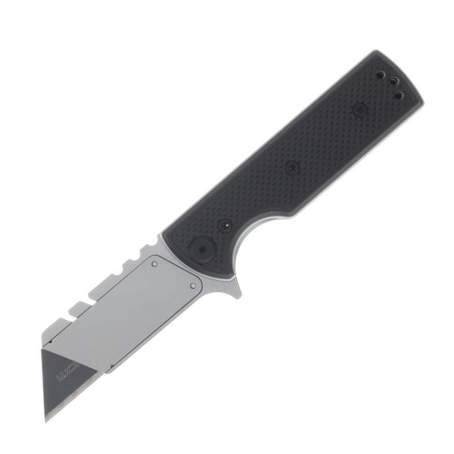 Chaves Blue Label - Aluminum Knurled C.H.U.B.  Flipper  SW  Linerlock  Black  Ti Razor  Blade CK-7C2-5B6B-2D1-BL