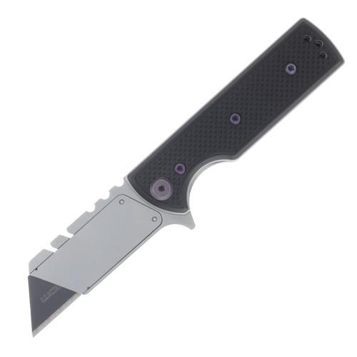 Chaves Blue Label - Aluminum Knurled C.H.U.B.  Flipper  SW  Linerlock  Purple  Ti Razor  Blade CK-7C2-5B6B-2D1-PRP