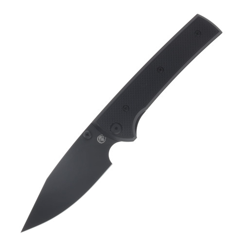 Chaves Blue Label - Aluminum Knurled Scapegoat  229  Black  PVD  Linerlock  Black  Ti Black  Spearpoint CK-4A2-10C9A-2D1-BL