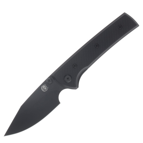 Chaves Blue Label - Aluminum Knurled Scapegoat  Street  Black  PVD  Linerlock  Black  Ti Black  Spearpoint CK-4B2-10C9A-2D1-BL