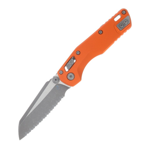Microtech MSI Mini RAM-LOK Folder Apocalyptic Full Serrate Fluted Aluminum Orange MT210M12APFLOR