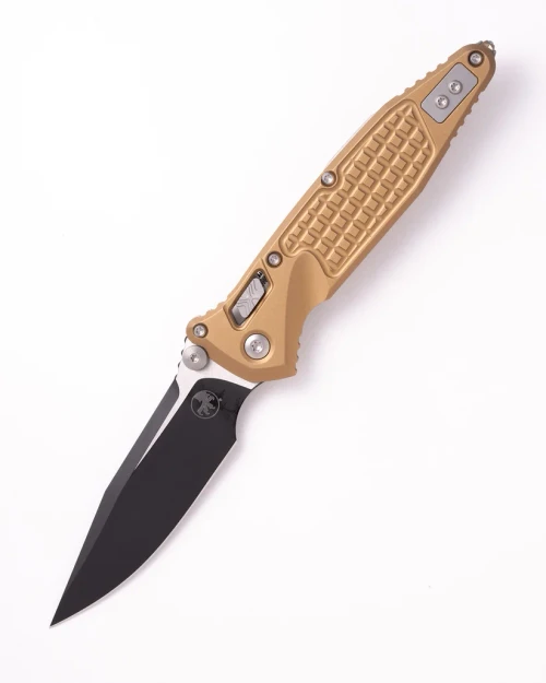 Microtech Socom RAM-LOK Folder S/E Standard Black Tan Frag Aluminum MT160RL1FRTA