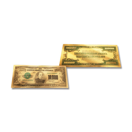 24K Gold $10 000 Certificate Foil Bill