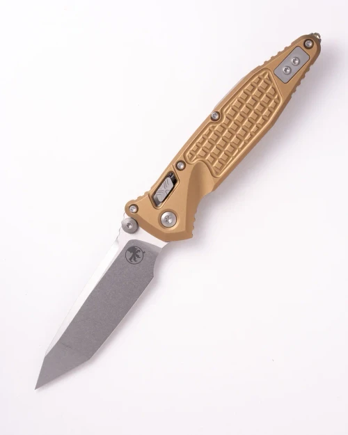Microtech Socom RAM-LOK Folder T/E Stonewash Standard Frag Aluminum Tan MT161RL10FRTA
