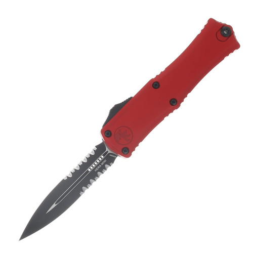 Microtech Hera II Mini OTF Auto D/E Black Part Serrate Red AUMT1702M2RD