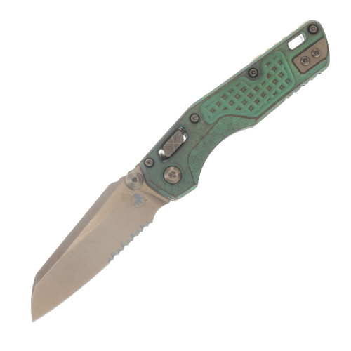 Microtech MSI Mini RAM-LOK Folder Marfione Select PS Bronzed SW - Antique Green ANO Frag TI W/Bronze TI Accent MT210M14FRMS2