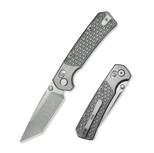 Geo Knife Blaze Crossbar Lock Folding Knife Stonewash M390/Titanium GEO2503A