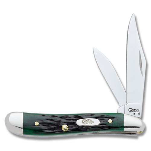 Case Pocket Worn Bermuda Green Bone Peanut Folding Knife