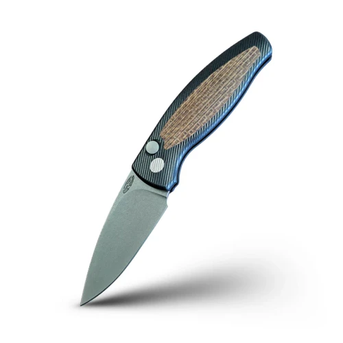 Three Rivers MFG Pit Bull OTS Auto Aluminum W/Burlap Micarta Inlay - Magnacut DLR-PB-AL-MICBURMIC