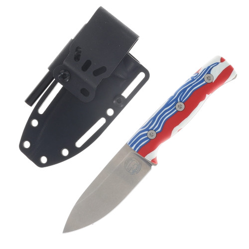 White River Knife & Tool Ursus Cub Fixed Blade Knife American Flag G-10 WRUR35-USAG10
