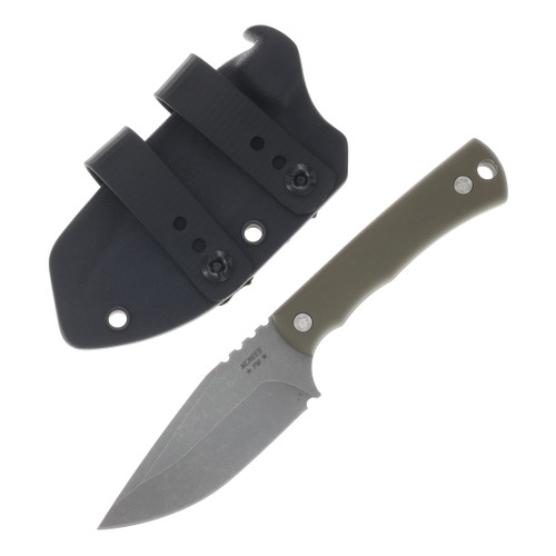 McNees FX MUK Fixed Blade Stonewash Magnacut/Atomic Green with Kydex Sheath MCFXMUKGNSW