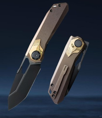 Remette RT-Peregrine Button Liner Lock DLC Vanax/Brown Titanium