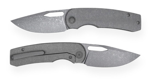 Bestech Kriya Framelock Folding Knife Bead Blast Stonewash M398/Ripple Titanium