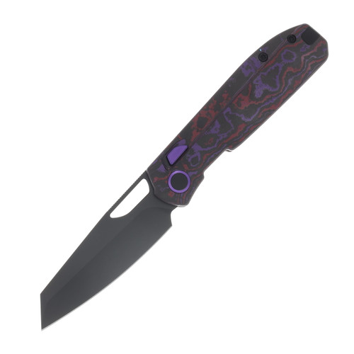Kizer Mash Folding Knife Purple Haze Fat Carbon Handle Matte DLC Ultra M390 Blade KI3699BSA2