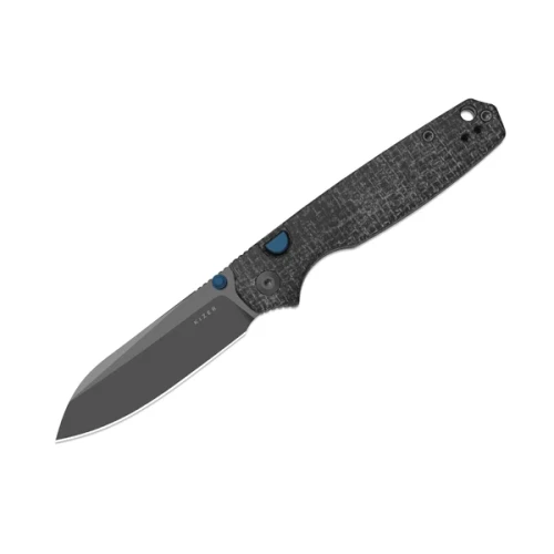 Kizer Pokiman BLL Folding Knife Black Micarta Handle Gray PVD AEB-L Blade V3789BSA1