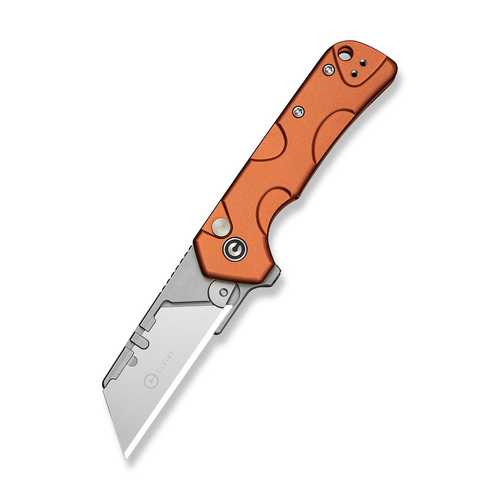 CIVIVI Pulsara Folding Utility Knife Stonewash/Orange Aluminum C24041F-3