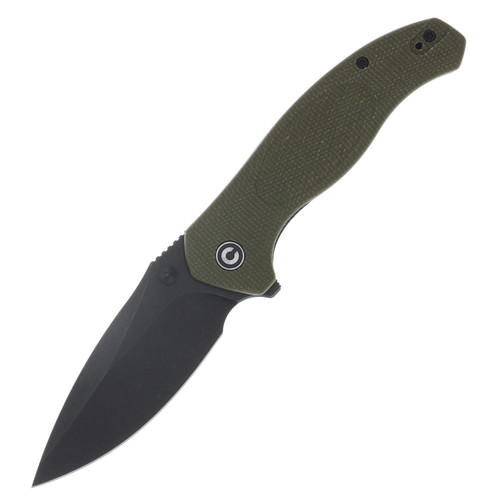 CIVIVI Vyrent Linerlock Folding Knife Black Stonewash Nitro-X7/OD Green Canvas Micarta C25037-2