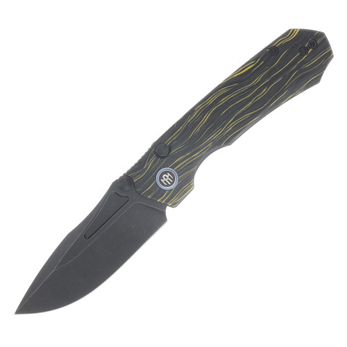 Remette Rhino Folding Knife Titanium Plated Black Stonewash/Black & Gold G-10 RNGC3