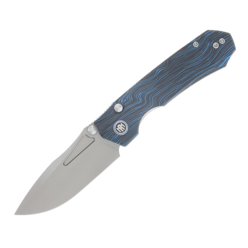 Remette Rhino Folding Knife Sandblasted/Black & Blue G-10 RNGC4