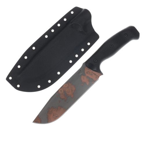 Work Tuff Gear Wolverine Gen 2 Fixed Blade K329 Copper Washed Black Textured G-10 Grip Black Kydex Sheath K329-CWBG10B