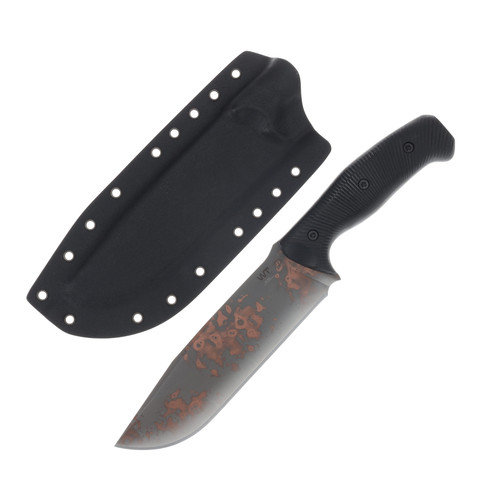 Work Tuff Gear Wolverine Gen 2 Fixed Blade K329 Vintage Copper Washed Black Textured G-10 Grip Black Kydex Sheath K329-VCWBG10B
