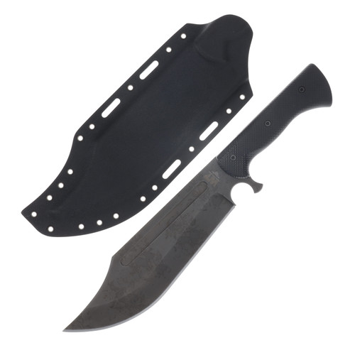 Work Tuff Gear V-44X-III Fixed Blade SK85 Dark Washed Black Textured G-10 Grip Black Kydex Sheath SK85-BTG10B