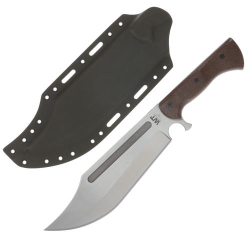 Work Tuff Gear V-44X-III Fixed Blade SK85 River Washed Brown Burlap Canvas Micarta Grip ODG Kydex Sheath SK85-RWBBCMODG