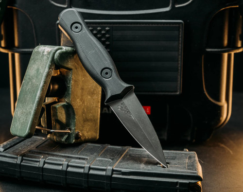 Half Face Blades Pulse Checker Fixed Blade Smooth Grip Black G-10 HFPULSECHECKBKSMOOTH