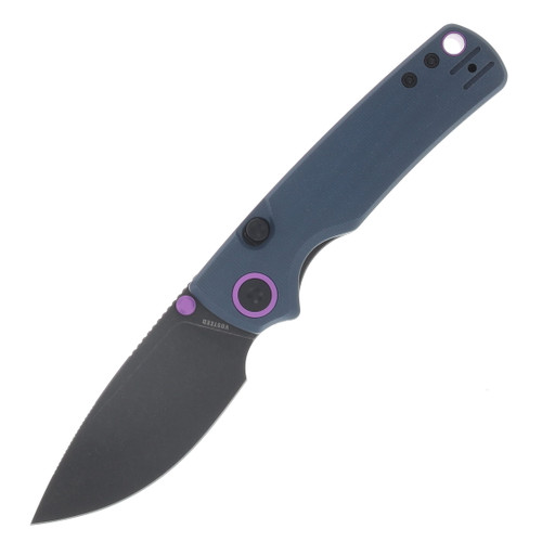 Vosteed Porcupine Thumb Stud Folder 14C28N Black SW Blade Blue G10 Handle A2627