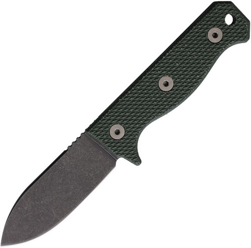 Maratac Compact R4A Slim Fixed Blade Knife Green Micarta Black SW D2