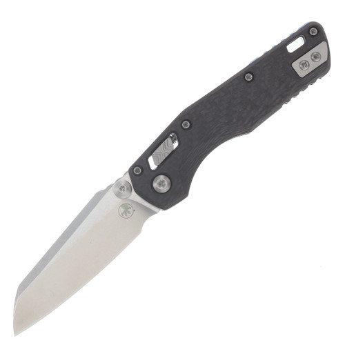 Marfione Select MSI Mini RAM-LOK Folding Knife Stonewash/Slab Side Carbon Fiber with Blue Titanium Accents MT210M10MS9
