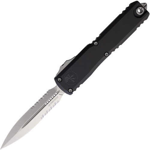Microtech Ultratech ZBP OTF Automatic Partially Serrated Stonewash D/E Black AUMT112211