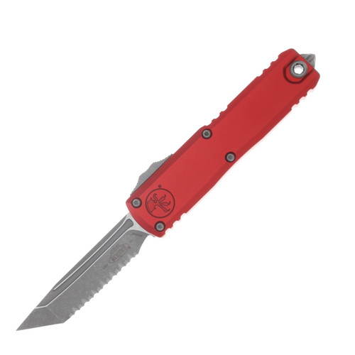 Microtech UTX-85 OTF Automatic Knife Full Serrated Apocalyptic T/E Red AUMT1233412APRD