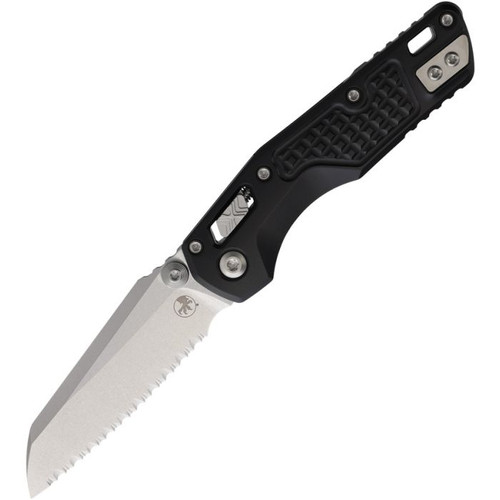Microtech MSI Mini RAM-LOK Folding Knife Full Serrated Stonewash/Frag Black Aluminum