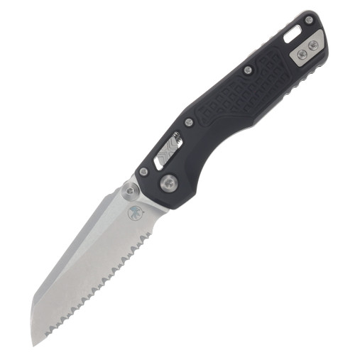 Microtech MSI Mini RAM-LOK Folding Knife Full Serrated Stonewash/Frag Black Aluminum MT210M12FR