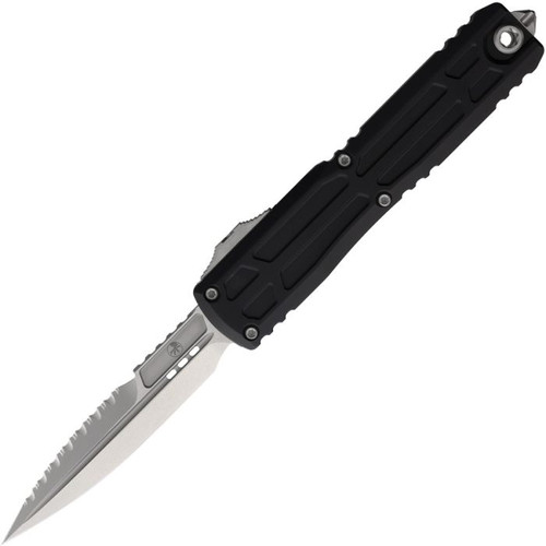 Microtech Signature Series Ultratech EX-ZBP Gen III OTF Automatic Full Serrated Stonewash Bayonet/Black AUMT1120EX12S