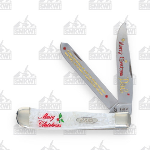 Case XX Merry Christmas Dad Heavenly Pearl Corelon Trapper Folding Knife CAHPMCD