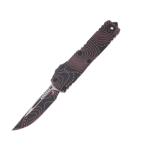 Microtech UTX-85 Signature Series Gen IV OTF Automatic Knife Topographic Black/Pink Camo S/E AUMT123141TPBKPKCS
