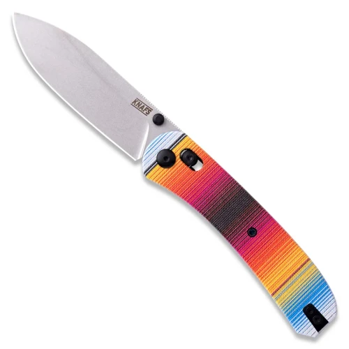 Knafs Lander 2 Pocket Folding Knife - Mexican Blanket G10 - Grey SW - Pre-built