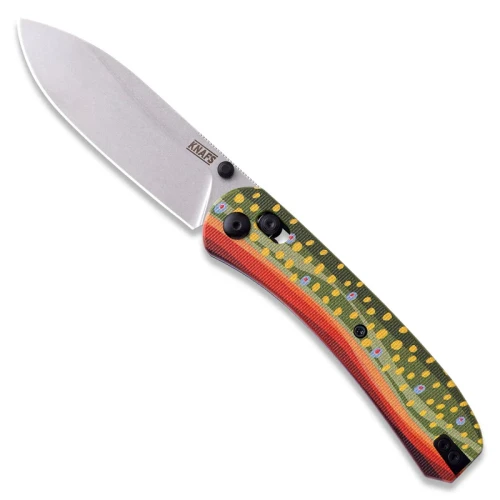 Knafs Lander 2 Pocket Folding Knife - Brook Trout G10 - Grey SW - Pre-built