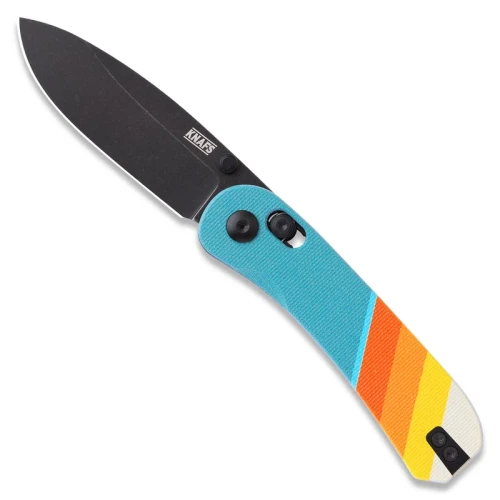Knafs Lander 3 Pocket Folding Knife - Good Vibes G10 - Black Stonewash - Pre-built
