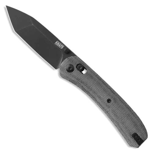 Knafs Lander 2 Pocket Folding Knife - Charcoal Micarta Tanto - Black SW S35VN