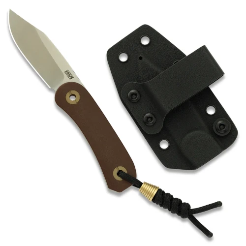 Knafs Lander 4 Fixed Blade - Clip Point - Satin S35VN -  Paper Micarta W/Sheath KNAFS00584
