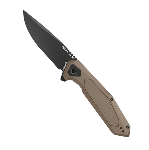 Real Avid RAV-3 Spring-Assisted Linerlock Folding Knife Coyote Brown AVRAV3