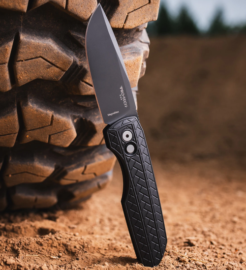 ProTech Vero Synapse 2 Automatic Knife DLC MagnaMax/Black Herringbone Aluminum AUPTVERO2106 MM