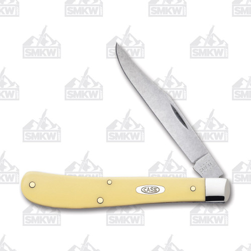 Case Yellow Synthetic Tru-Sharp Surgical Steel Slimline Trapper Folding Knife