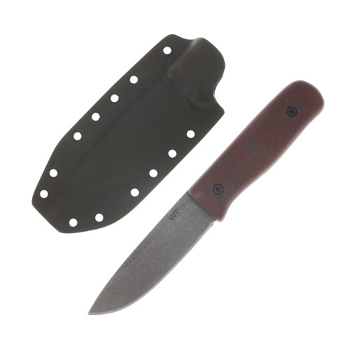 Work Tuff Gear Forester Gen 3 K329 Sabre Grind Dark Washed Natural Canvas Micarta Grip ODG Kydex Sheath K329-SGDWNCMODG