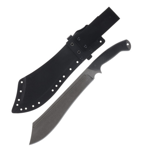 Work Tuff Gear Warhammer SK85 Dark Washed Black Textured G-10 Grip Black Kydex Sheath SK85-DWBTG10GB