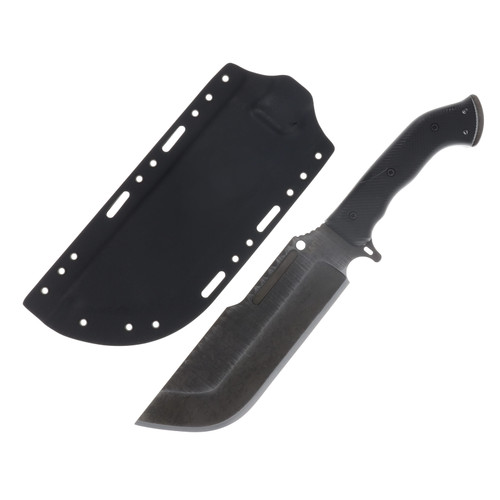 Work Tuff Gear Ares-C SK85 Hand Rub APO Rugged Black Textured G-10 Grip Black Kydex Sheath SK85-HRAPORBTG10GB
