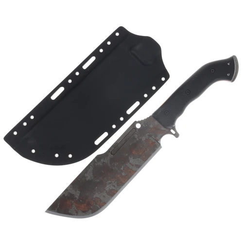 Work Tuff Gear Ares-C SK85 Devi APO Black Textured G-10 Grip (Orange Liner) Black Kydex Sheath SK85-DAPOBTG10B